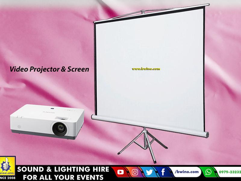 Video Projector & Screen For Hire With Mobile Disco